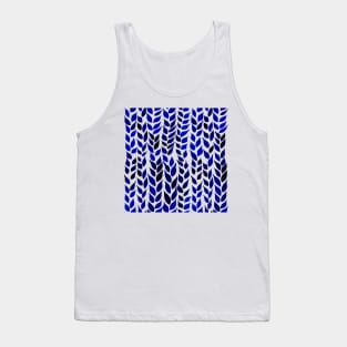 Simple Watercolor Leaves -  Navy & Royal Blue Tank Top